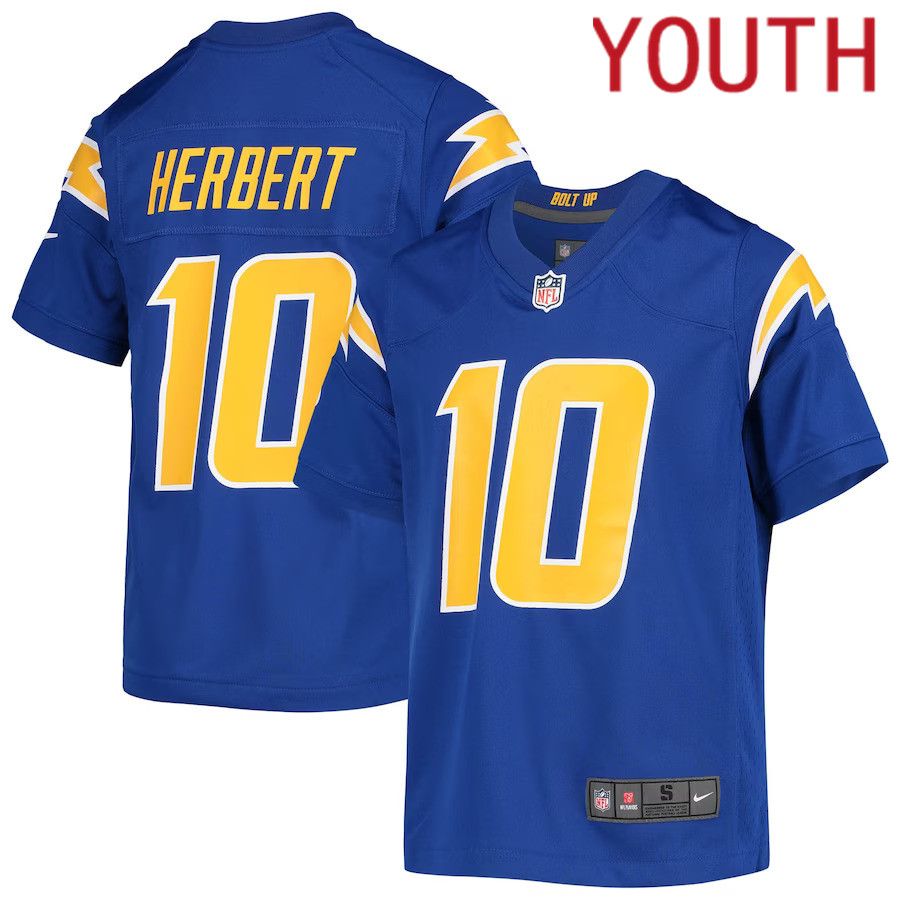 Youth Los Angeles Chargers 10 Justin Herbert Nike Royal Game NFL Jersey